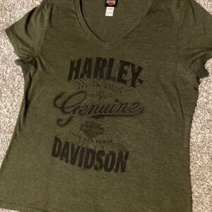 Harley-Davidson Women's Dark Green Graphic Tee